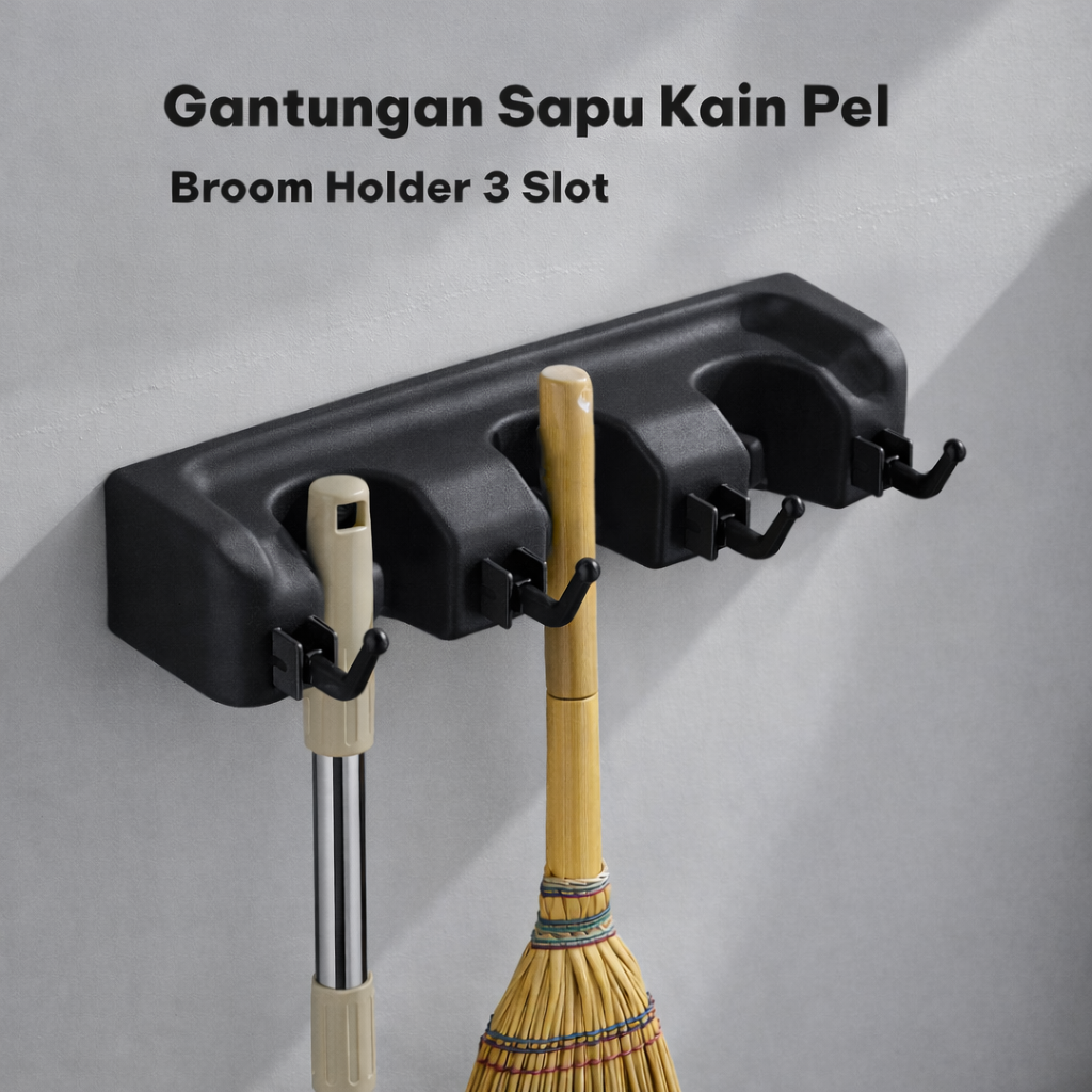 Gambar produk ORAIN Gantungan Sapu Kain Pel Broom Storage Rack Hook Wall Mounted 3 - OR312
