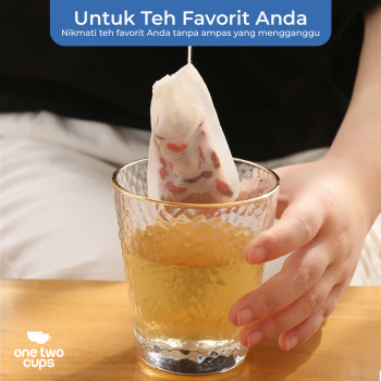 Gambar produk One Two Cups Kantong Filter Saringan Teh Tea Bag Disposable 100 PCS 5.5x7cm - M100