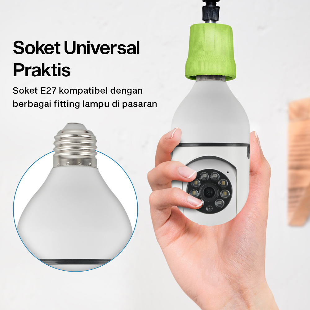 Kamera CCTV Indoor Bohlam WiFi IP Camera IR Detection E27 1080P 2MP - YS-2303 Gambar produk Kamera CCTV Indoor Bohlam WiFi IP Camera IR Detection E27 1080P 2MP - YS-2303
