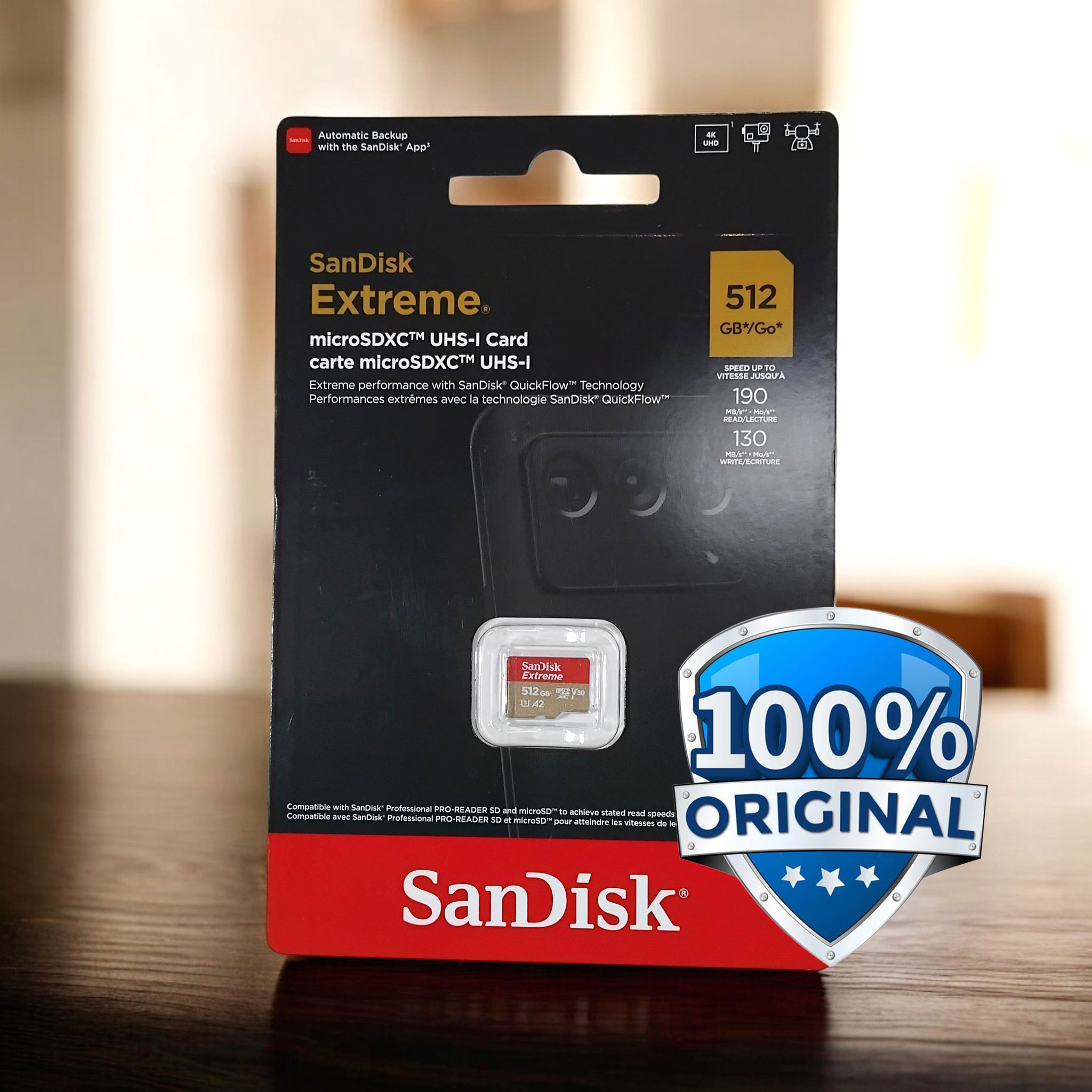 SanDisk Extreme microSDXC V30 A2 U3 512GB-SDSQXAV-512G Gambar produk SanDisk Extreme microSDXC V30 A2 U3 512GB-SDSQXAV-512G