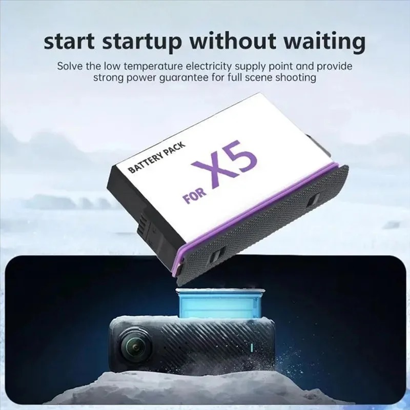 COOLSHOW Baterai Kamera Aksi Insta360 X5 Rechargeable 2800mAh - CL-280 Gambar produk COOLSHOW Baterai Kamera Aksi Insta360 X5 Rechargeable 2800mAh - CL-280