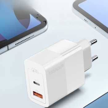Gambar produk ESSAGER Kepala Charger Dual Port GaN Fast Charging QC 3.0 PD 33W - ES-CD29