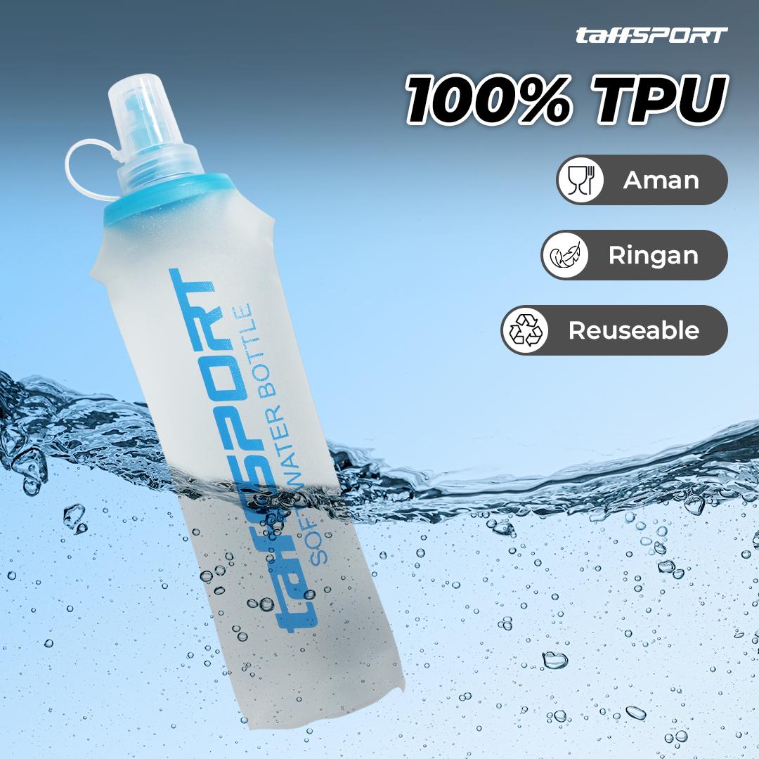TaffSPORT Botol Minum Soft Flask Foldable Sport Water TPU 500 ml - TF009 Gambar produk TaffSPORT Botol Minum Soft Flask Foldable Sport Water TPU 500 ml - TF009
