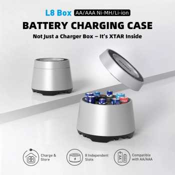 XTAR Charger Baterai 8 Slot AA AAA 1.5V Li-Ion 1.2V Ni-MH LED Type C - L8