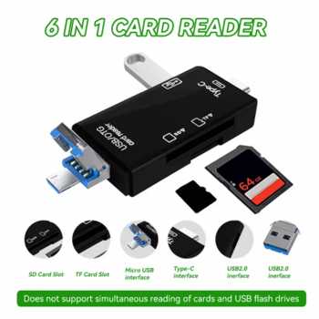 Gambar produk Elough Card Reader 6in1 Type C Micro USB 3.0 OTG SD MicroSD - EL-61