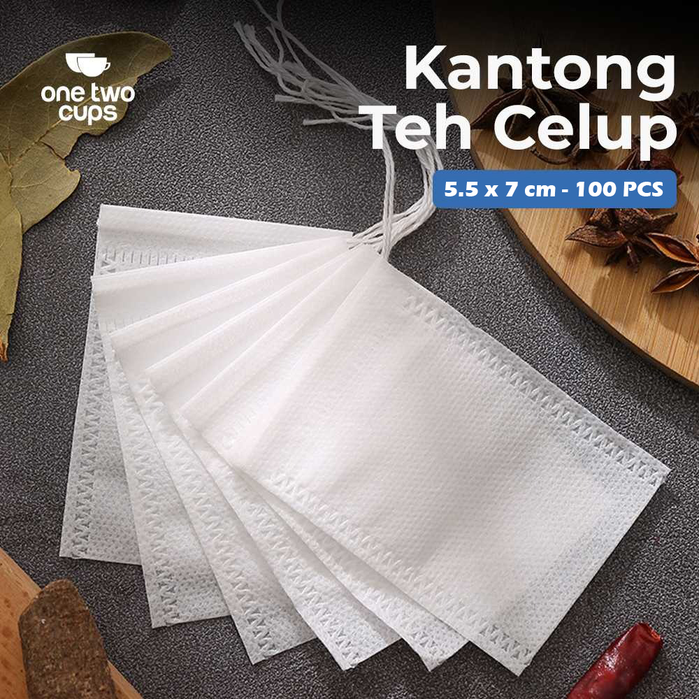 One Two Cups Kantong Filter Saringan Teh Tea Bag Disposable 100 PCS 5.5x7cm - M100 Gambar produk One Two Cups Kantong Filter Saringan Teh Tea Bag Disposable 100 PCS 5.5x7cm - M100