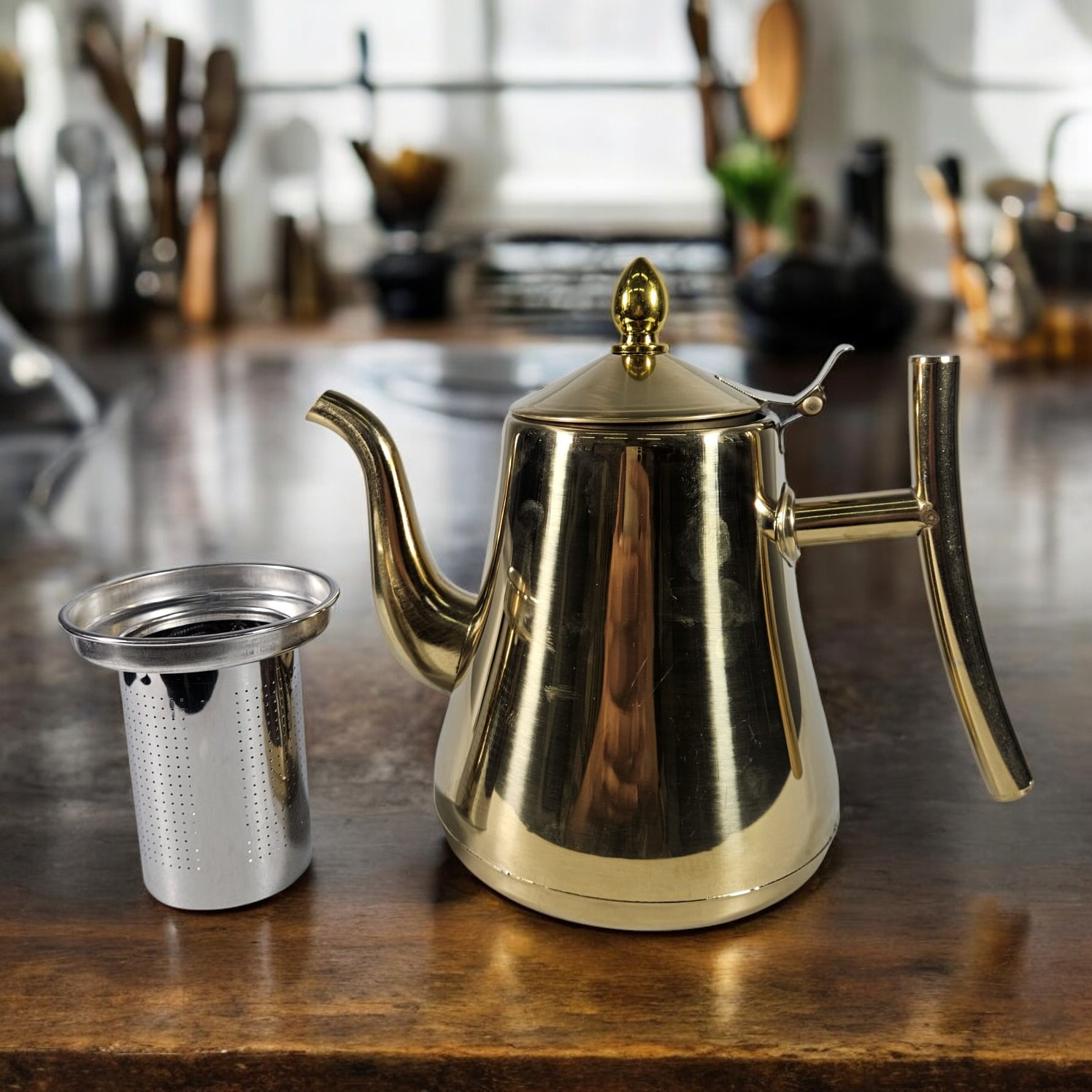 Gambar produk One Two Cups Teko Air Panas Teh Kopi Kettle Teapot 1.3L with Filter - HS4012