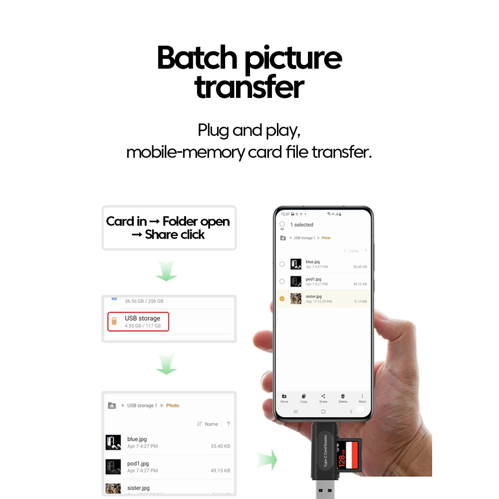 NIUTO Card Reader 4in1 USB 2.0 USB Type C OTG SD Card MicroSD - NT-41 Gambar produk NIUTO Card Reader 4in1 USB 2.0 USB Type C OTG SD Card MicroSD - NT-41