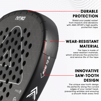 Gambar produk AMA Sport Pelindung Kepala Frame Raket Padel TPU Head Guard Tape Gigi Besar - BTR42