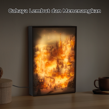 Gambar produk YORYZENG Lampu Meja Hias Lukisan 3in1 Color LED USB 30.5cm Christmas Snow - YY31