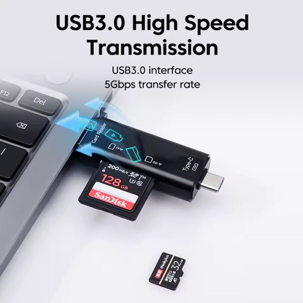 Gambar produk Elough Card Reader 5in1 Type C Micro USB 3.0 OTG SD MicroSD - EL-51