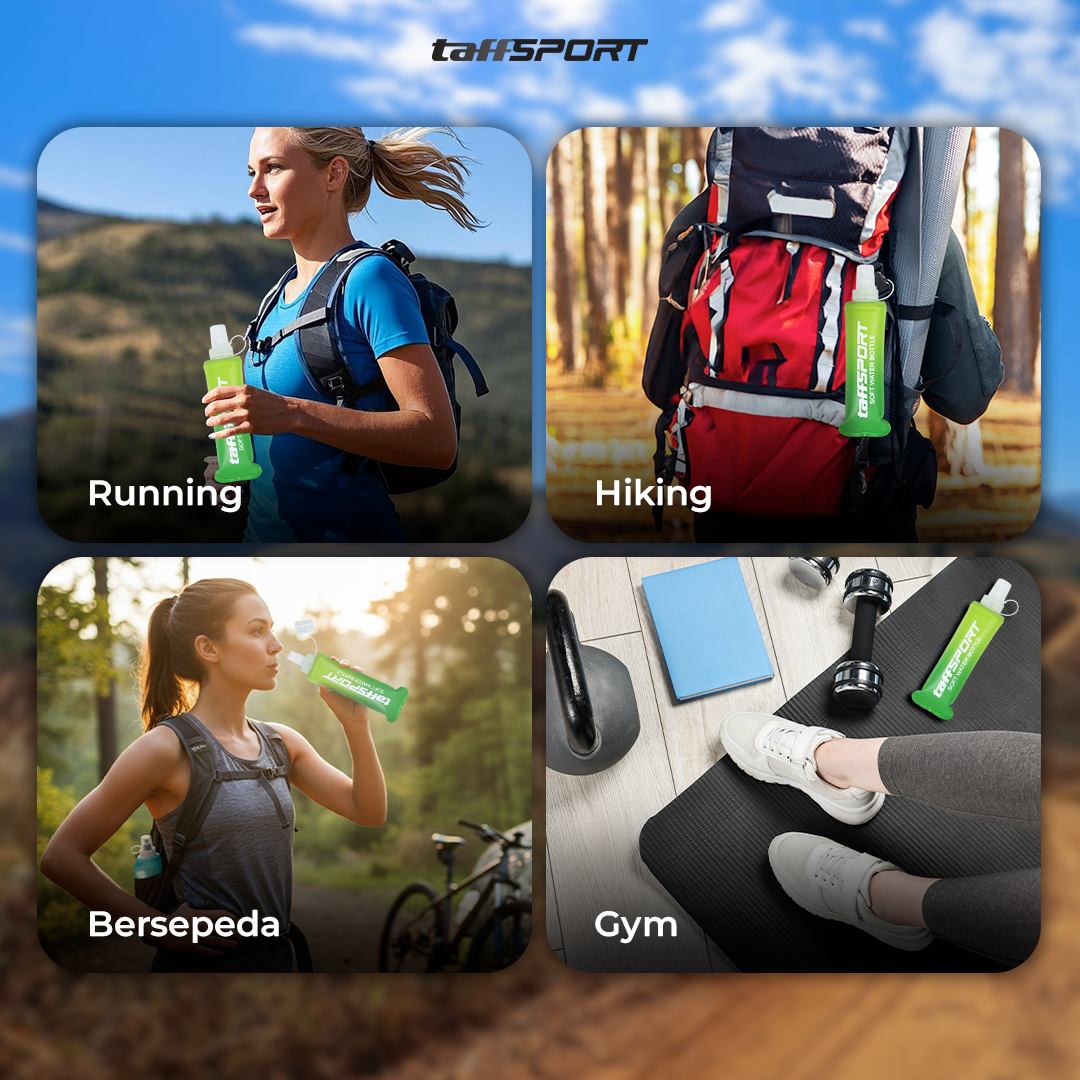 TaffSPORT Botol Minum Soft Flask Foldable Sport Water TPU 250ml - TF-25 Gambar produk TaffSPORT Botol Minum Soft Flask Foldable Sport Water TPU 250ml - TF-25
