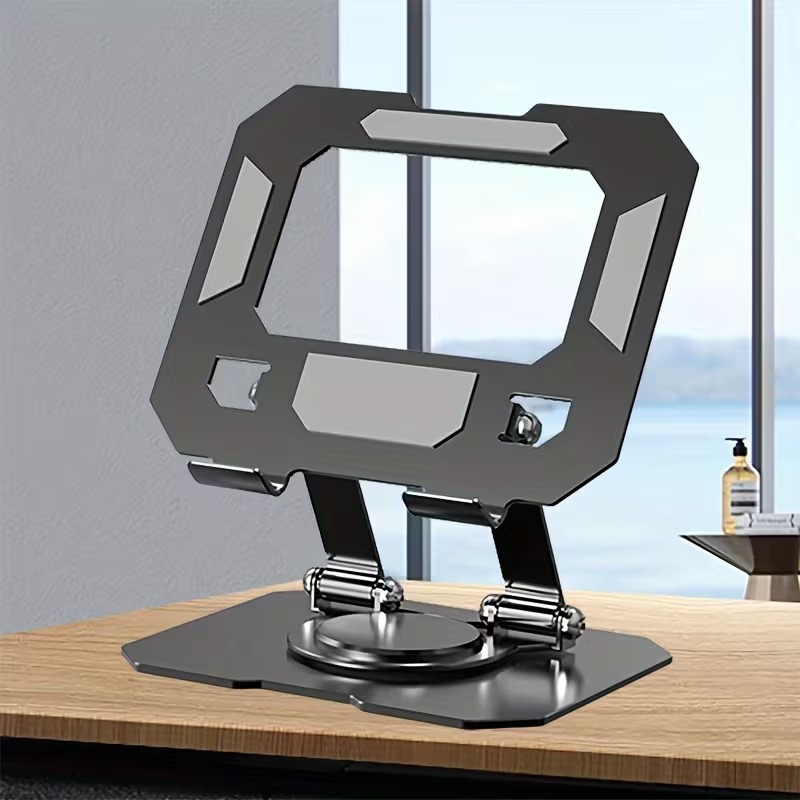 Keja Tablet Stand Holder 360 Degree Rotatable Foldable Anti Slip Metal - P3 Gambar produk Keja Tablet Stand Holder 360 Degree Rotatable Foldable Anti Slip Metal - P3