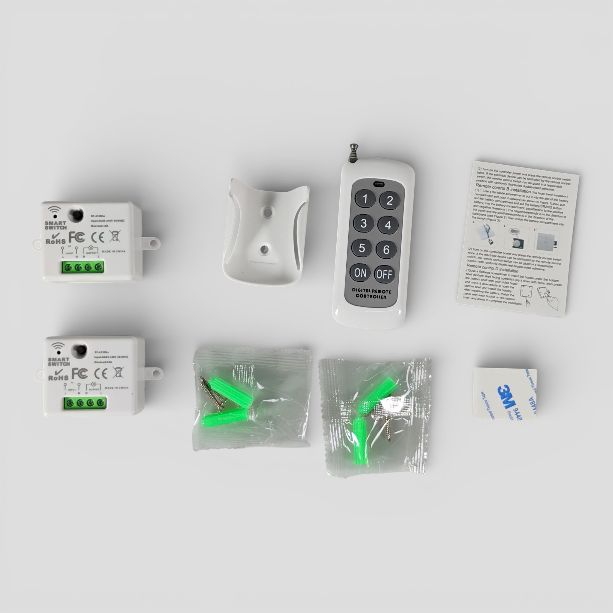 YULO Wireless Relay Switch Remote Control 433 MHz EV1527 240V 10A - YL-22 Gambar produk YULO Wireless Relay Switch Remote Control 433 MHz EV1527 240V 10A - YL-22