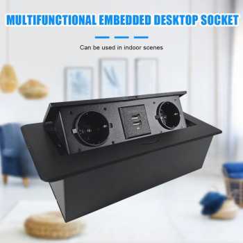 CXFG Stop Kontak Tanam Meja Pop Up Electric Plug Socket with USB Port - CF2EU