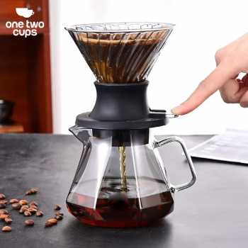 Gambar produk One Two Cups Teko Kopi Coffee Server V60 Drip Kaca Borosilikat 600ml - LCS38