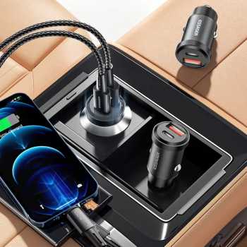 Gambar produk ESSAGER Car Charger Mobil Fast Charging PD QC 4.0 USB Type C Port 45W - ECCAC45-TL01-P