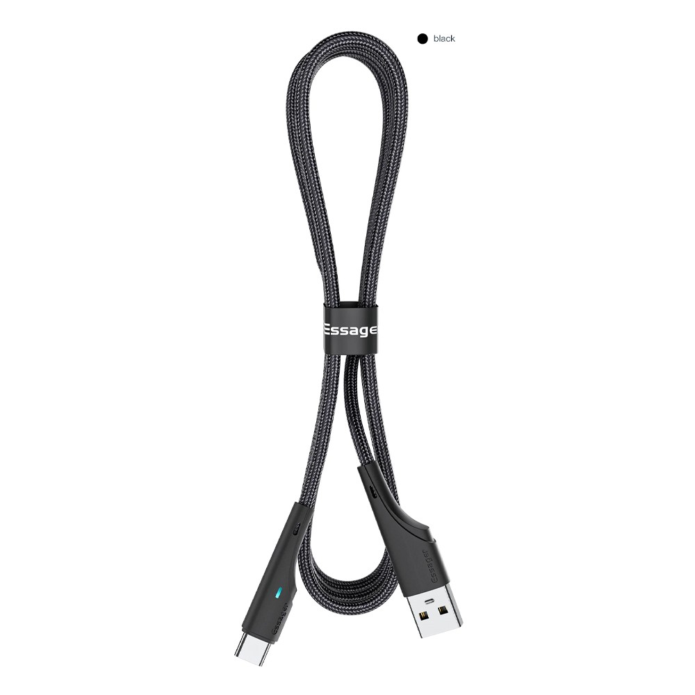 ESSAGER Kabel Data Type C Multifungsi Fast Charging LED Braided 3A 3M - ES-X13 Gambar produk ESSAGER Kabel Data Type C Multifungsi Fast Charging LED Braided 3A 3M - ES-X13
