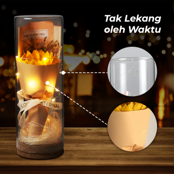 Gambar produk AINYROS Lampu Bunga Dekorasi LED Eternal Flower Dome Glass Cover Sunflower - AN2185