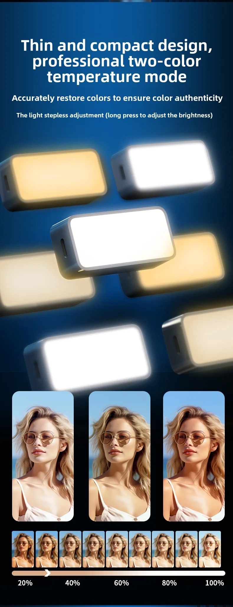 APOPIS Lampu Fill Light LED Magnetic 3 Color Portable Dimmable 150mAh - A08 Gambar produk APOPIS Lampu Fill Light LED Magnetic 3 Color Portable Dimmable 150mAh - A08