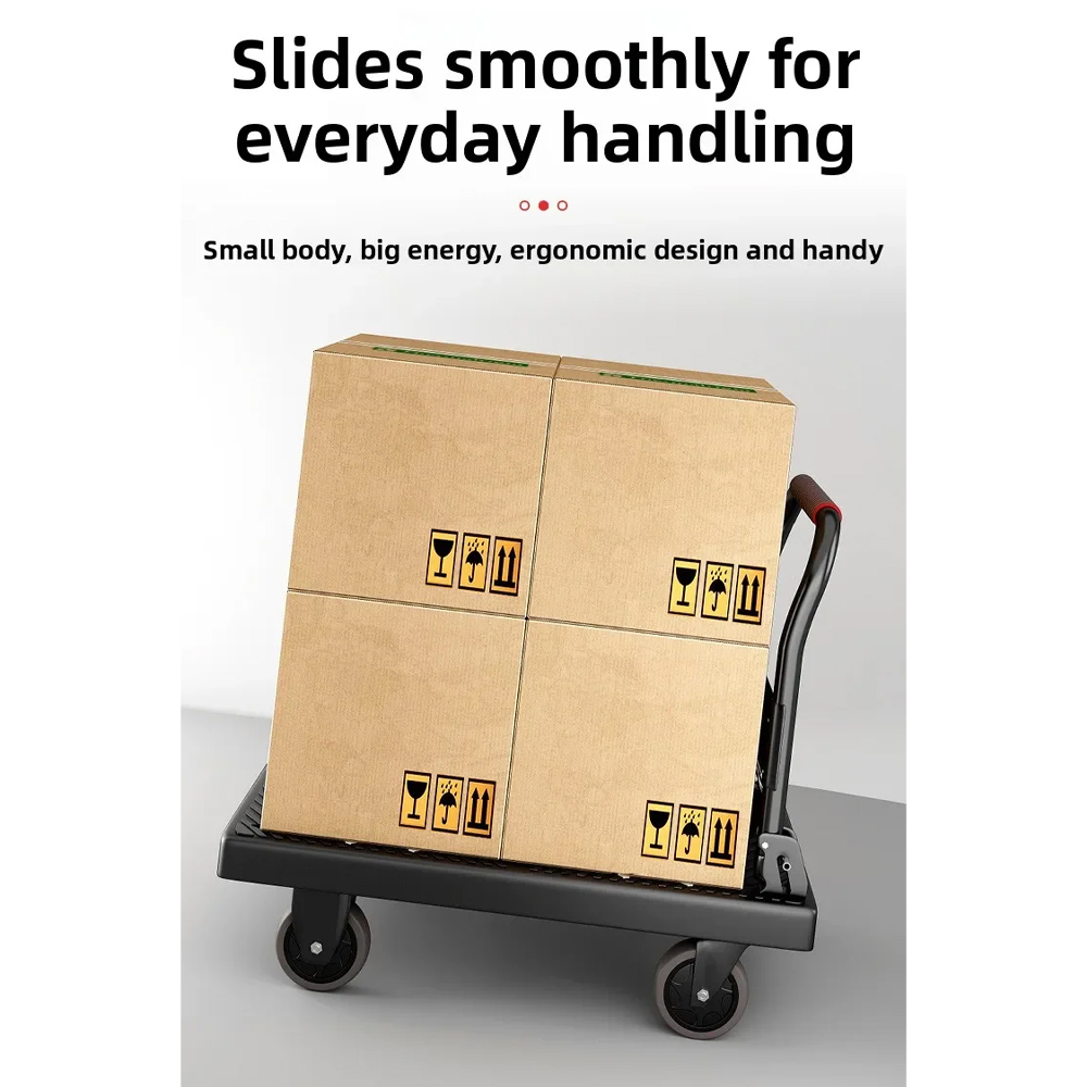 PICKU Troli Barang Lipat Foldable Flatbed Cart Silent Wheel 60x40cm - PC-64 Gambar produk PICKU Troli Barang Lipat Foldable Flatbed Cart Silent Wheel 60x40cm - PC-64