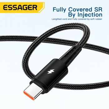 Gambar produk ESSAGER Kabel Data USB Type A to Type C Fast Charging 120W 6A 1M - EXC120-CG01-P