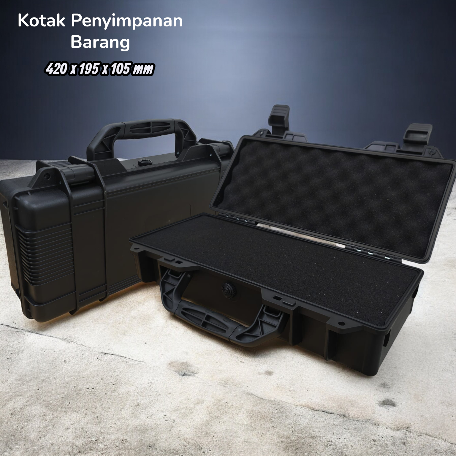 FNIEL Kotak Penyimpanan Barang Toolbox Storage Hard Case Waterproof 420x195x105mm - HL-87 Gambar produk FNIEL Kotak Penyimpanan Barang Toolbox Storage Hard Case Waterproof 420x195x105mm - HL-87