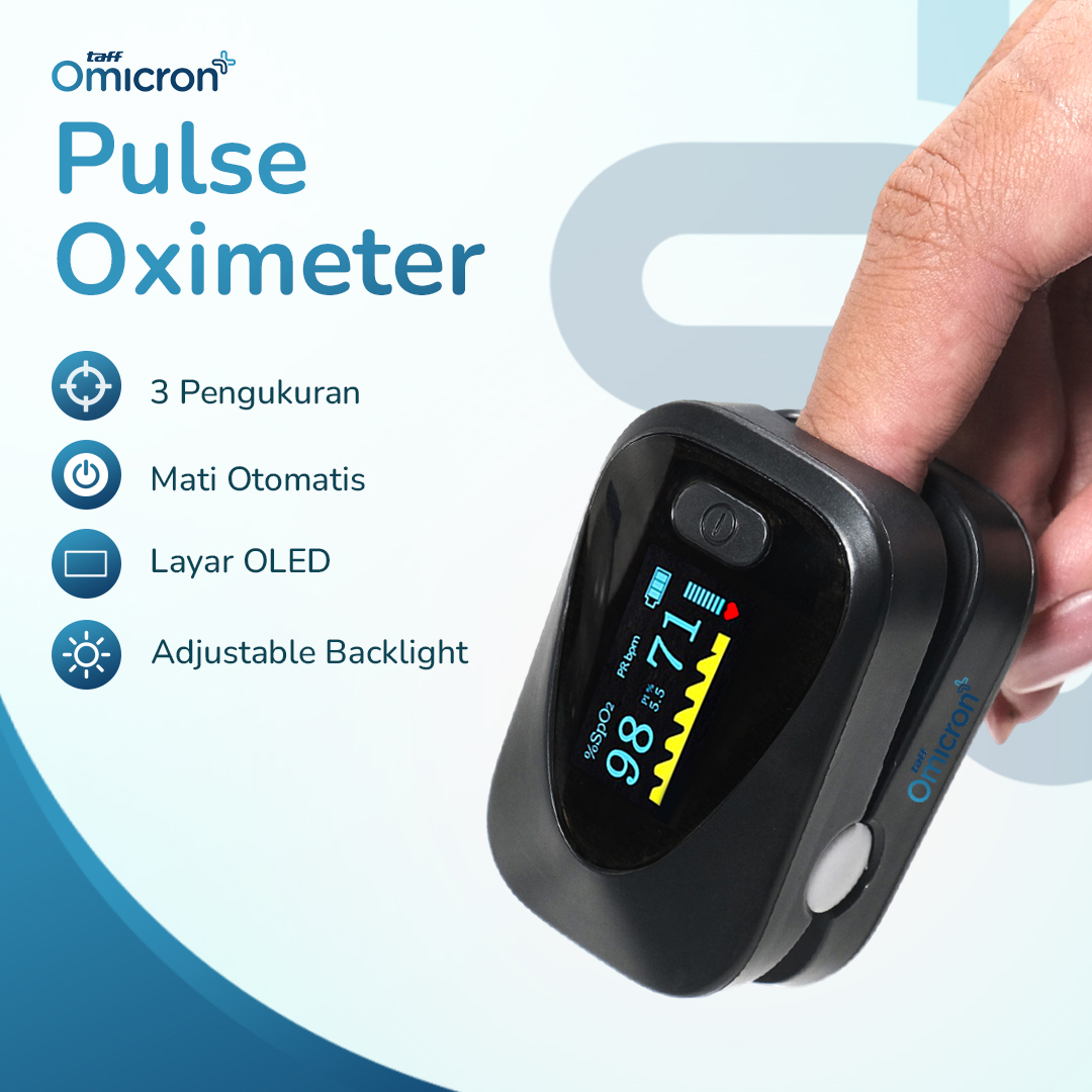 TaffOmicron Fingertip Pulse Oximeter Alat Ukur Saturasi Oksigen Darah - PO-C6AO Gambar produk TaffOmicron Fingertip Pulse Oximeter Alat Ukur Saturasi Oksigen Darah - PO-C6AO
