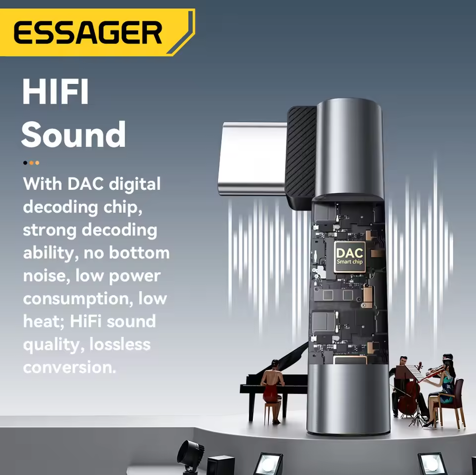 ESSAGER Adaptor Jack Audio OTG Converter Type C Male to 3.5mm Female - EOTGT-ZY0G Gambar produk ESSAGER Adaptor Jack Audio OTG Converter Type C Male to 3.5mm Female - EOTGT-ZY0G