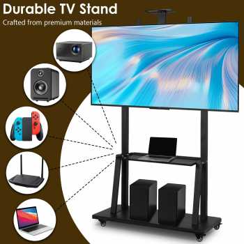 Gambar produk IBOWZ Bracket TV Floor Stand Wheel VESA 900x600 for 42-100 Inch TV - KM-1800