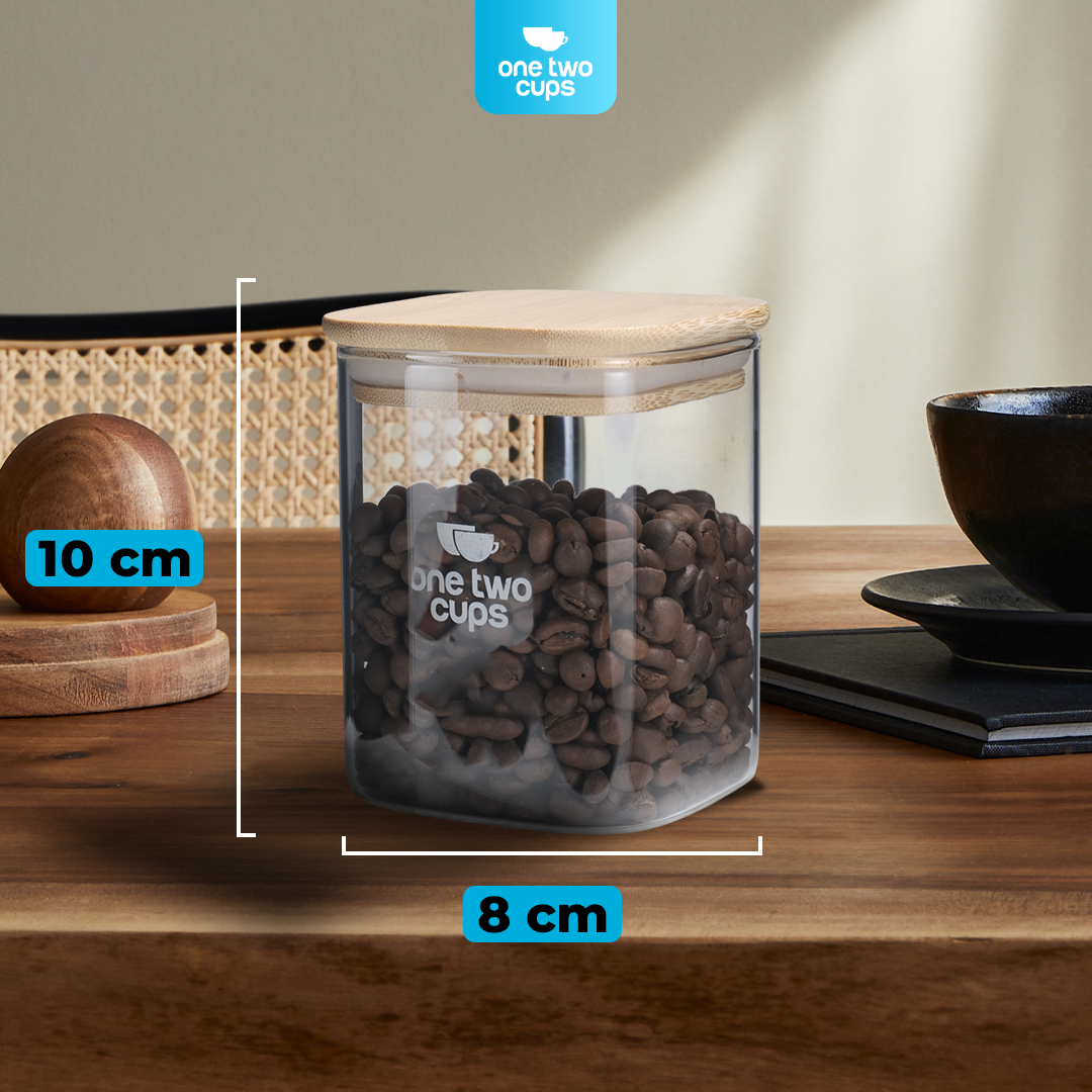 One Two Cups Toples Kaca Penyimpanan Makanan Kedap Udara Storage Jar 500ml - HC1019 Gambar produk One Two Cups Toples Kaca Penyimpanan Makanan Kedap Udara Storage Jar 500ml - HC1019