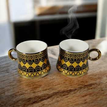 Gambar produk SF Set Cangkir Kopi Keramik 6in1 Turkish Style Tea Coffee Cup 100ml - SF11