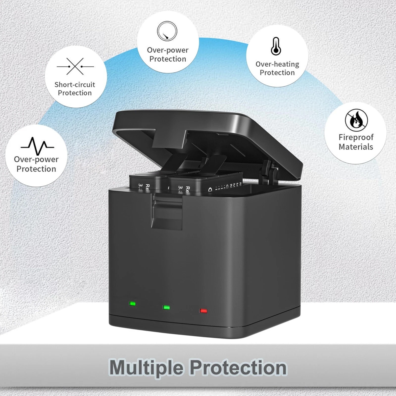 FUCHU Charger Baterai Box Fast Charging GoPro Hero 13 3 Slot - FC-30 Gambar produk FUCHU Charger Baterai Box Fast Charging GoPro Hero 13 3 Slot - FC-30