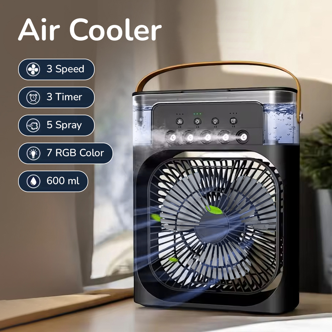 Mabron Air Cooler Mini Fan AC 3 Speed Kipas Penyejuk Ruangan 600ml - MB-60 Gambar produk Mabron Air Cooler Mini Fan AC 3 Speed Kipas Penyejuk Ruangan 600ml - MB-60