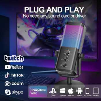 Gambar produk BINGJU Mikrofon Kondenser Condenser Microphone Studio with Stand - M7