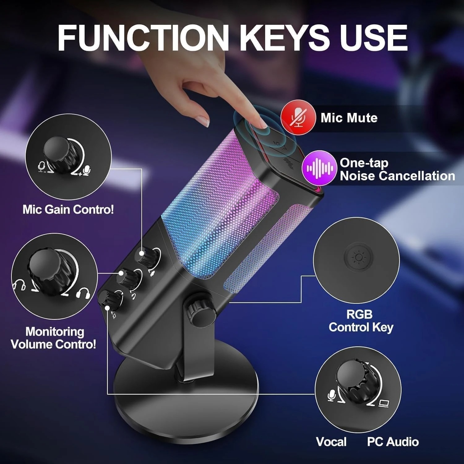 BINGJU Mikrofon Kondenser Condenser Microphone Studio with Stand - M7 Gambar produk BINGJU Mikrofon Kondenser Condenser Microphone Studio with Stand - M7