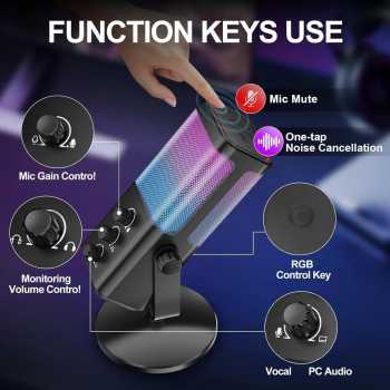 Gambar produk BINGJU Mikrofon Kondenser Condenser Microphone Studio with Stand - M7