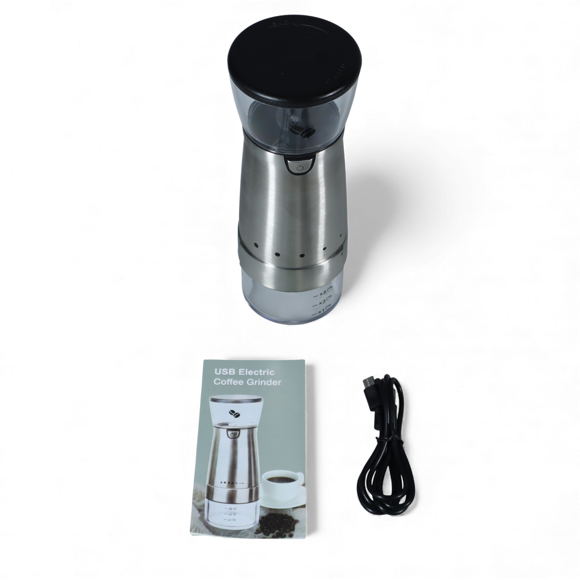 One Two Cups Alat Penggiling Kopi Elektrik Coffee Grinder 1200mAh - CRO-12 Gambar produk One Two Cups Alat Penggiling Kopi Elektrik Coffee Grinder 1200mAh - CRO-12