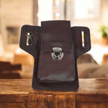 Rhodey Tas Pinggang Sabuk Smartphone Holster PU Leather - FSN25