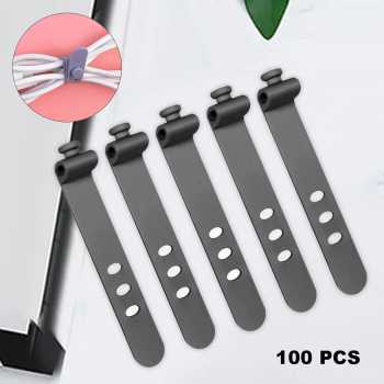 TIESO Pengikat Kabel Earphone Organizer Wire Silicone 100 PCS - TIS01