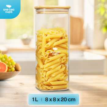 One Two Cups Toples Kaca Penyimpanan Makanan Kedap Udara Storage Jar - HC1019