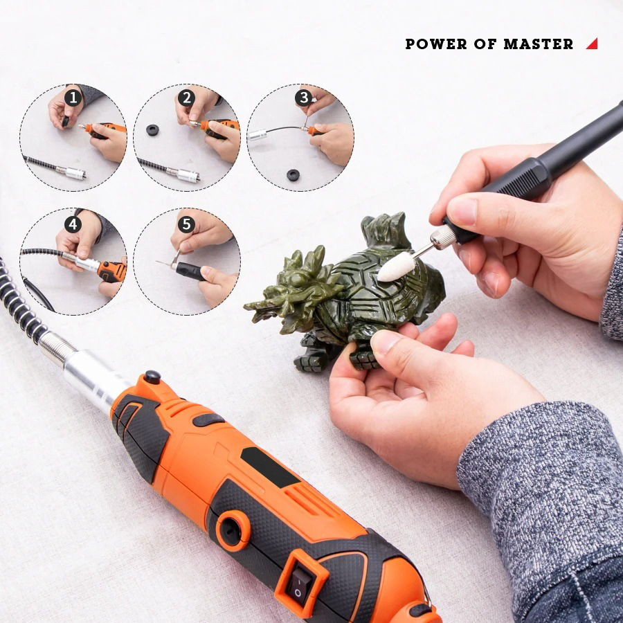 Gambar produk KRIMED Bor Listrik Polishing Engraver Die Grinder 200W 30000RPM - KR300