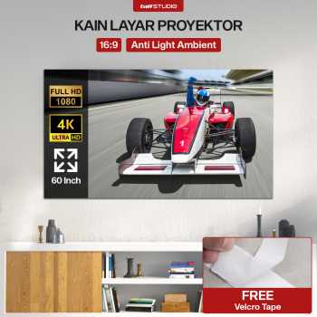 TaffSTUDIO Kain Layar Proyektor Anti-Light Ambient Screen Curtain 16:9 - L21