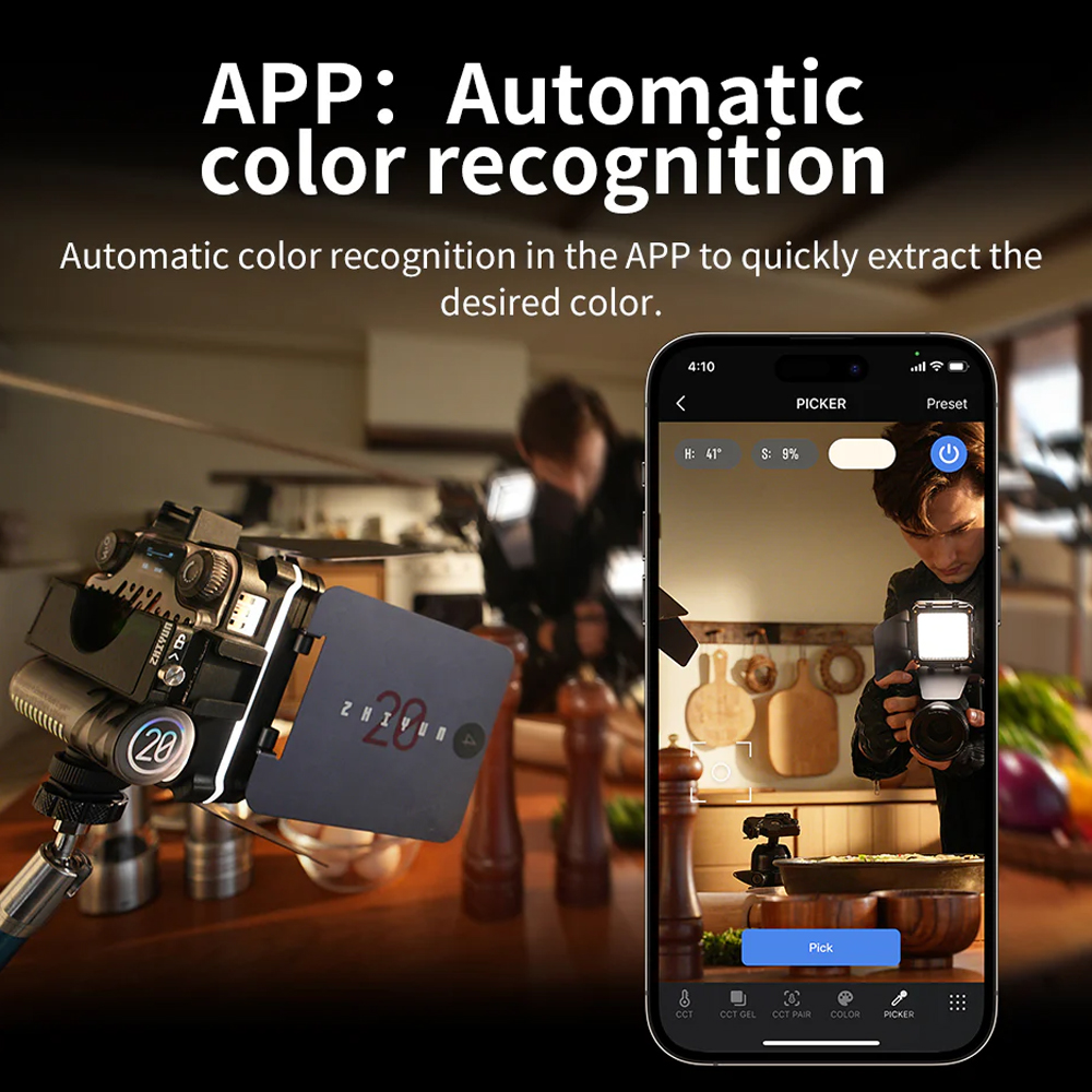 Zhiyun Lampu Studio Fotografi LED RGBW 6 Mode Magnetic Base 20W - M20C Gambar produk Zhiyun Lampu Studio Fotografi LED RGBW 6 Mode Magnetic Base 20W - M20C