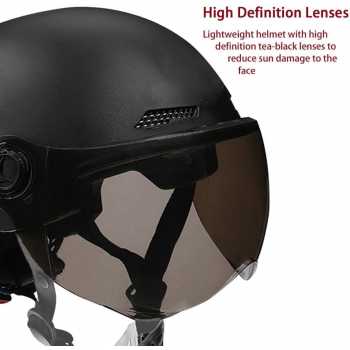 Gambar produk SPORT BIBU Helm Sepeda Skuter Motor Retro Vintage Half Face With Visor - U20