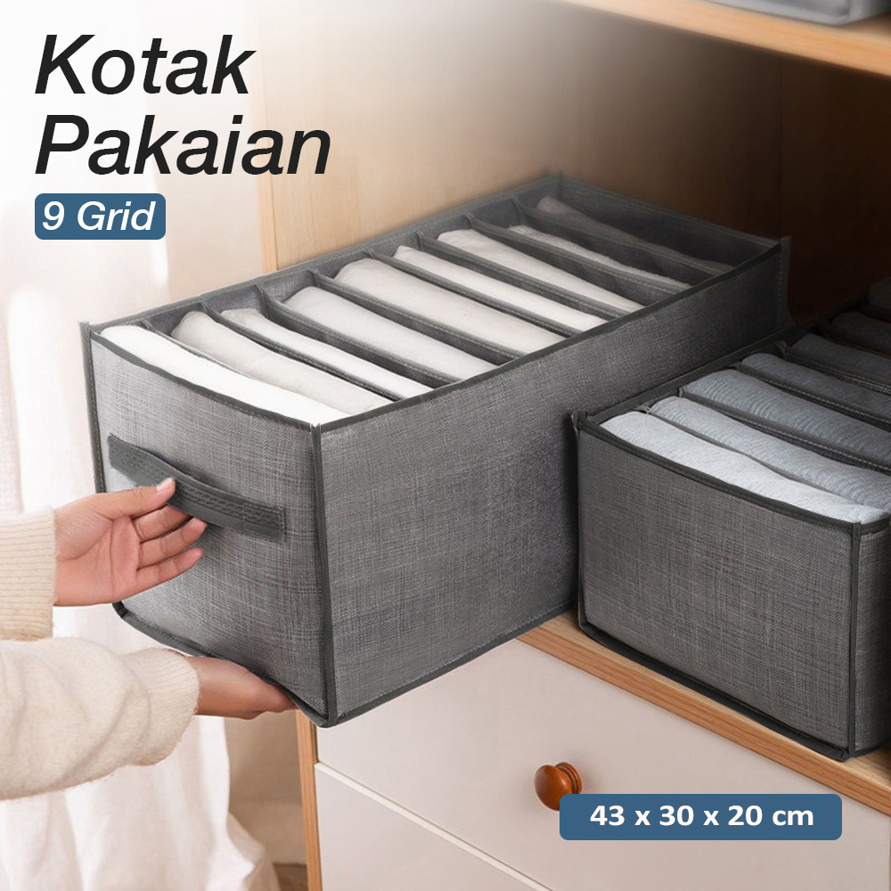 NUHA Kotak Sekat Pakaian Storage Drawer Divider Box 9 Grid - HS-9 Gambar produk NUHA Kotak Sekat Pakaian Storage Drawer Divider Box 9 Grid - HS-9