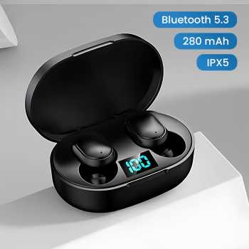 Tebaurry Earphone Bluetooth 5.3 TWS HiFi Noise Reduction Waterproof - E6S