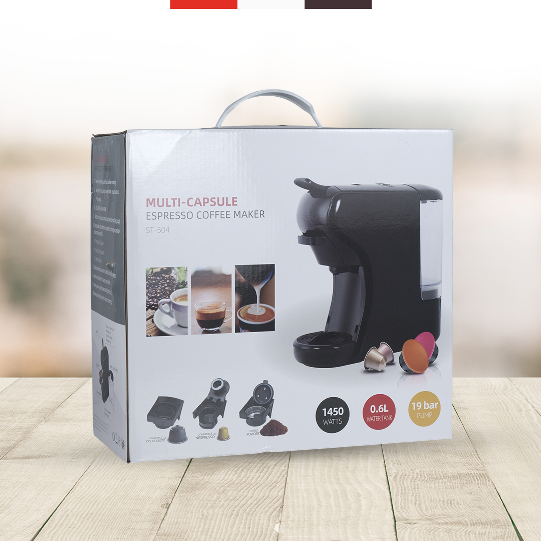 Trieste Mesin Kopi Espresso 3in1 Coffee Maker 19 Bar 1450W 600ml - ST-504 Gambar produk Trieste Mesin Kopi Espresso 3in1 Coffee Maker 19 Bar 1450W 600ml - ST-504