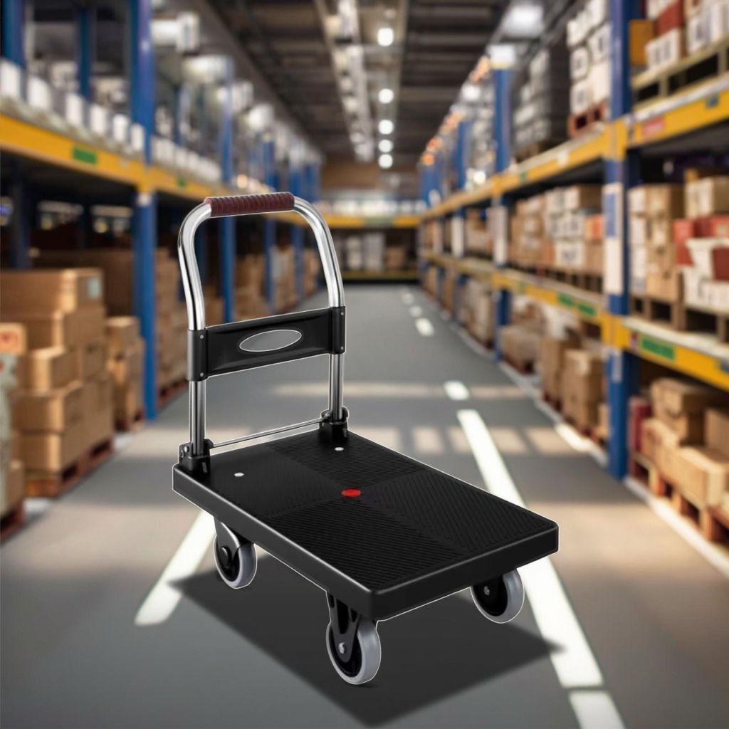 PICKU Troli Barang Lipat Foldable Flatbed Cart Silent Wheel 70x42cm - PC-42 Gambar produk PICKU Troli Barang Lipat Foldable Flatbed Cart Silent Wheel 70x42cm - PC-42