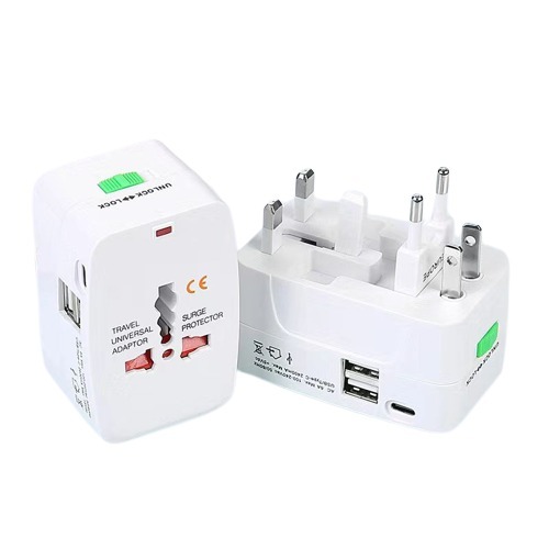 Gambar produk MAERKNON Travel Adaptor Universal AU US UK EU Type C Dual USB 2400mA - HHT200